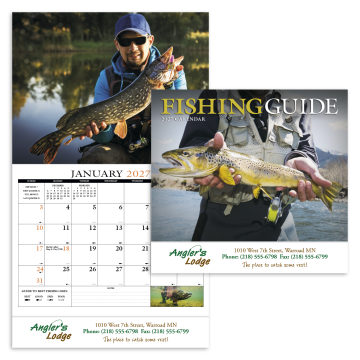 Fishing Guide Appointment Wall Calendar - Stapled